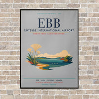 Thumbnail for Entebbe International Airport EBB vertical canvas print - framed - light gray background