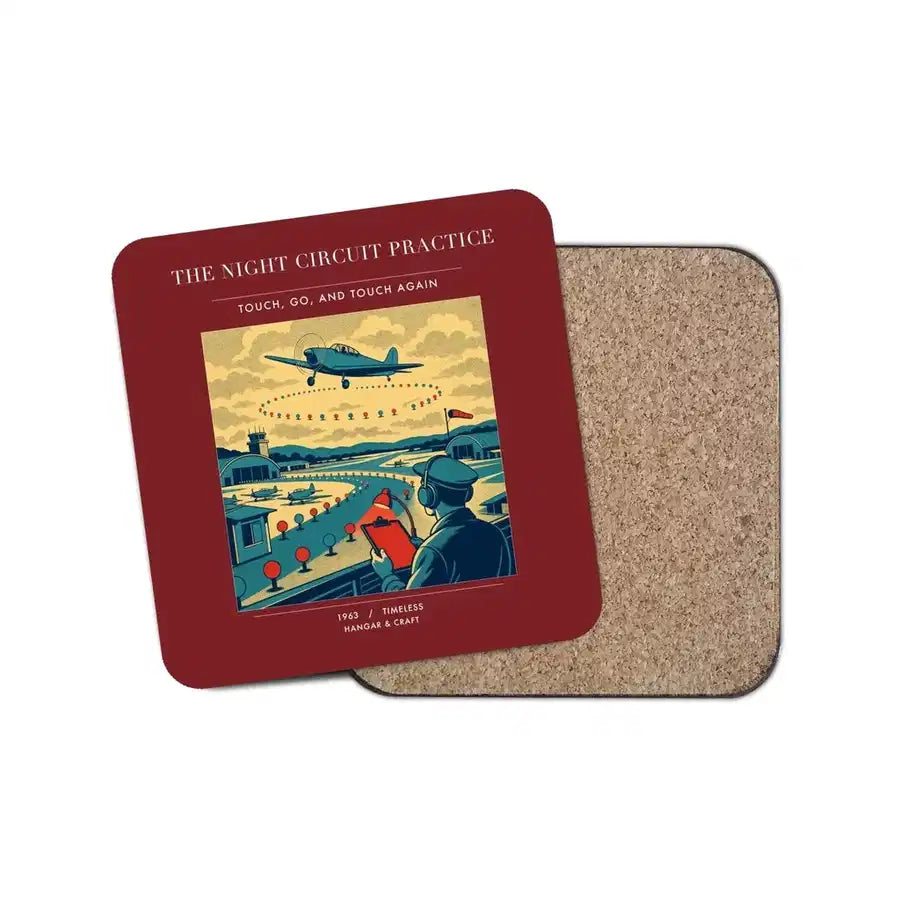 The Night Circuit Practice - Designed Coasters design on dark red 1-piece