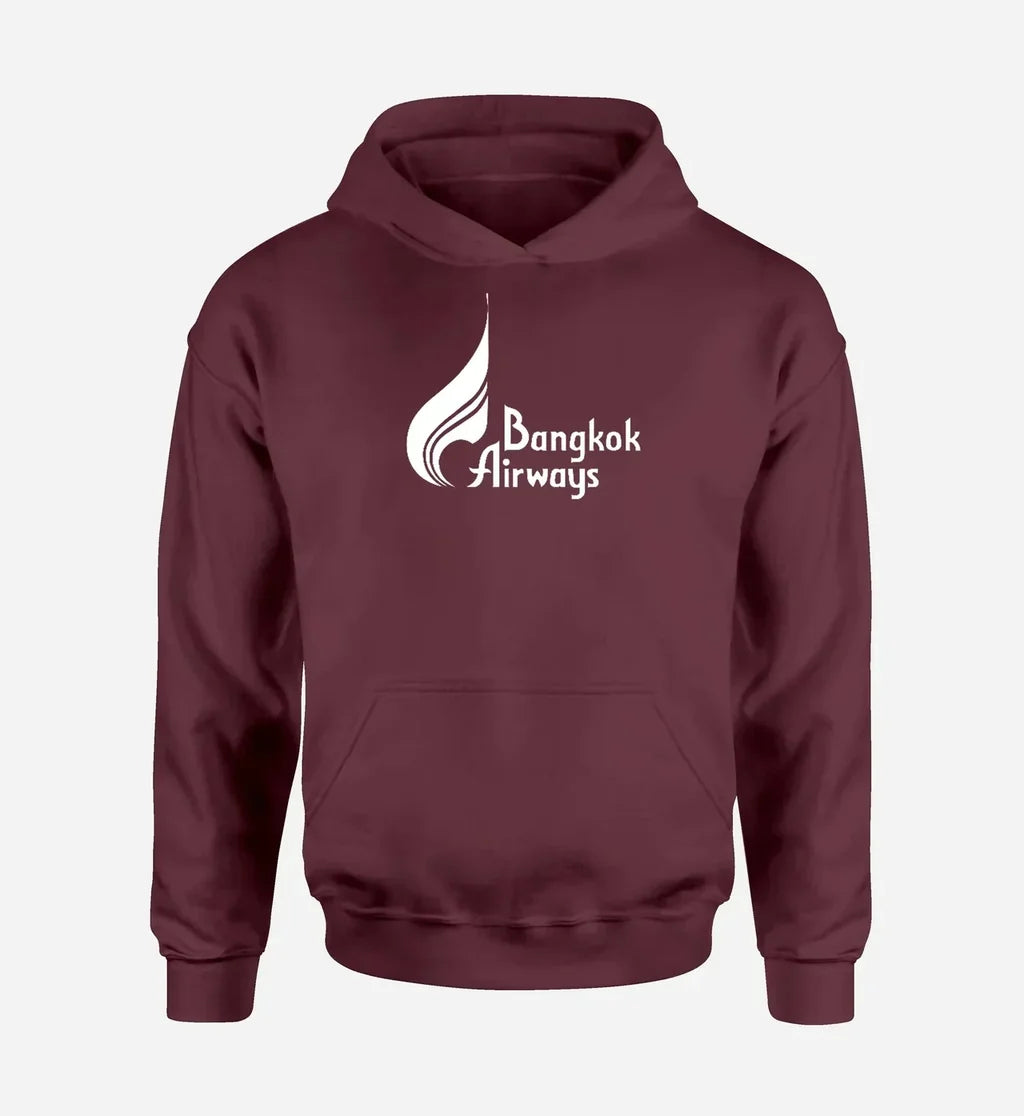 Bangkok Airways Airlines logo printed on dark red hoodie