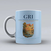 Thumbnail for Central Nebraska Regional Airport (GRI) airport code design on light blue ceramic mug
