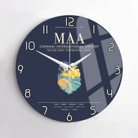 Thumbnail for Chennai International Airport MAA Wall-Clock No-Frame - Navy Blue