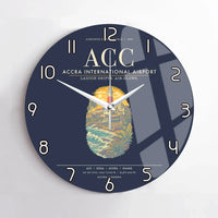 Thumbnail for Accra International Airport ACC Wall-Clock No-Frame - Navy Blue