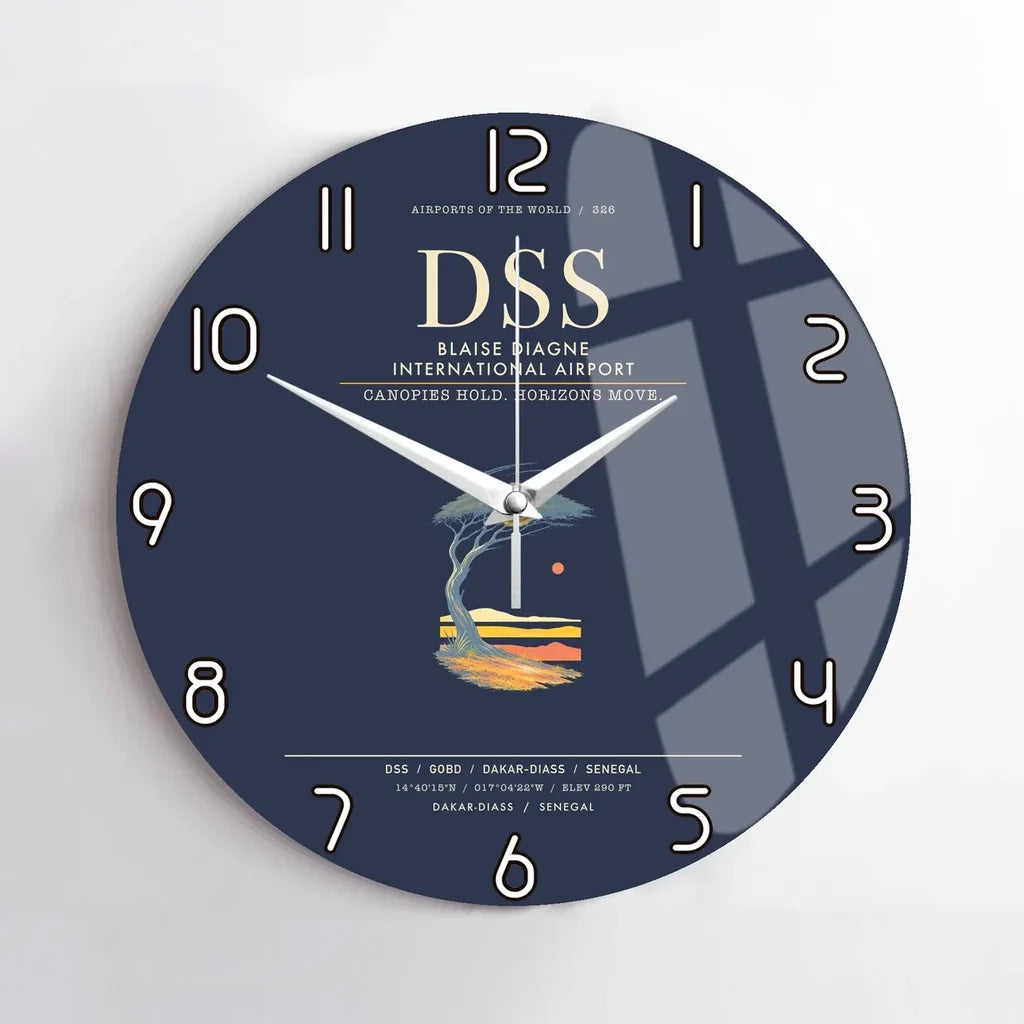 Blaise Diagne International Airport DSS  Dakar-Diass Wall-Clock No-Frame - Navy Blue