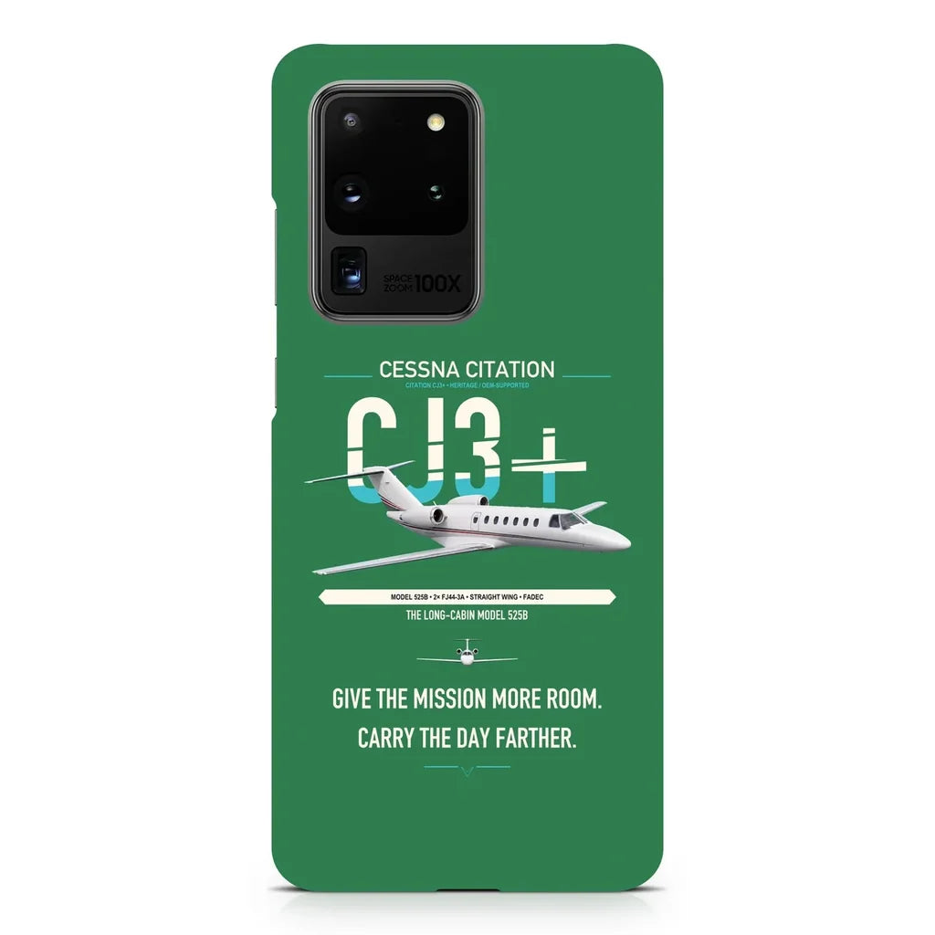 Cessna Citation CJ3+ design on samsung case - green