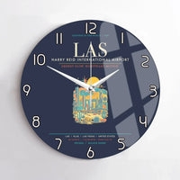 Thumbnail for Las Vegas Harry Reid International Airport LAS Wall-Clock No-Frame - Navy Blue