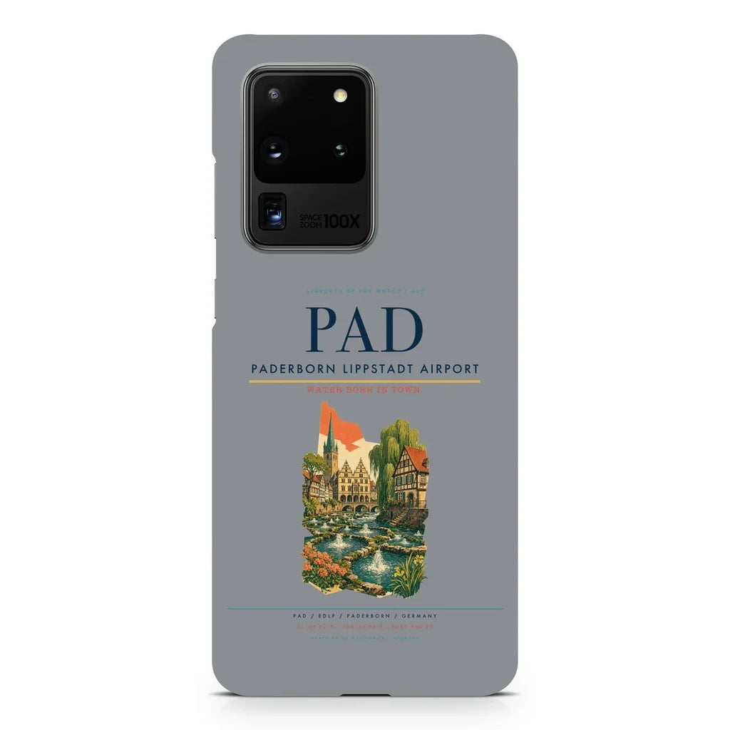 Paderborn Lippstadt Airport PAD design on samsung case - gray