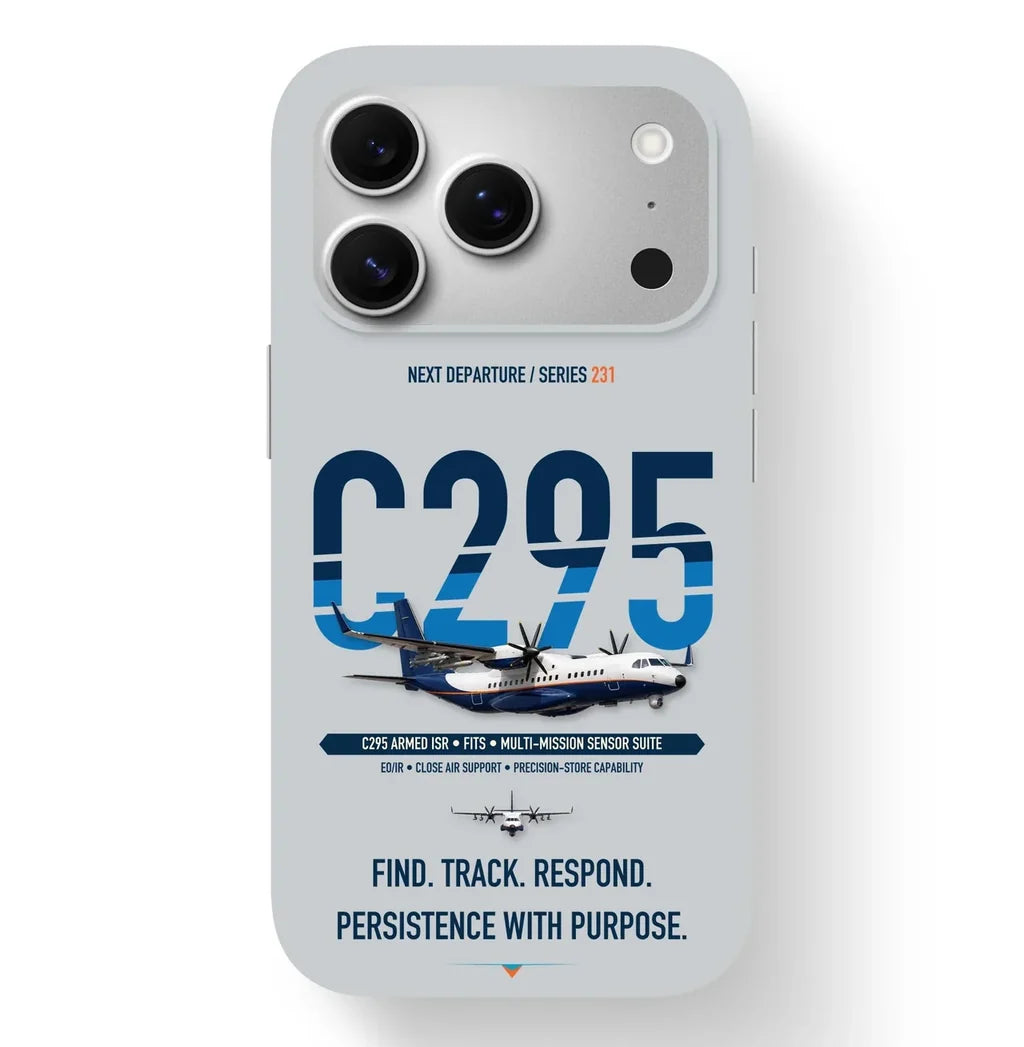 Airbus C295 Armed ISR Case design on light gray iphone case