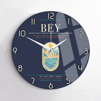 Thumbnail for Beirut Rafic Hariri International Airport BEY - Levantine Sea Current Wall-Clock No-Frame - Navy Blue