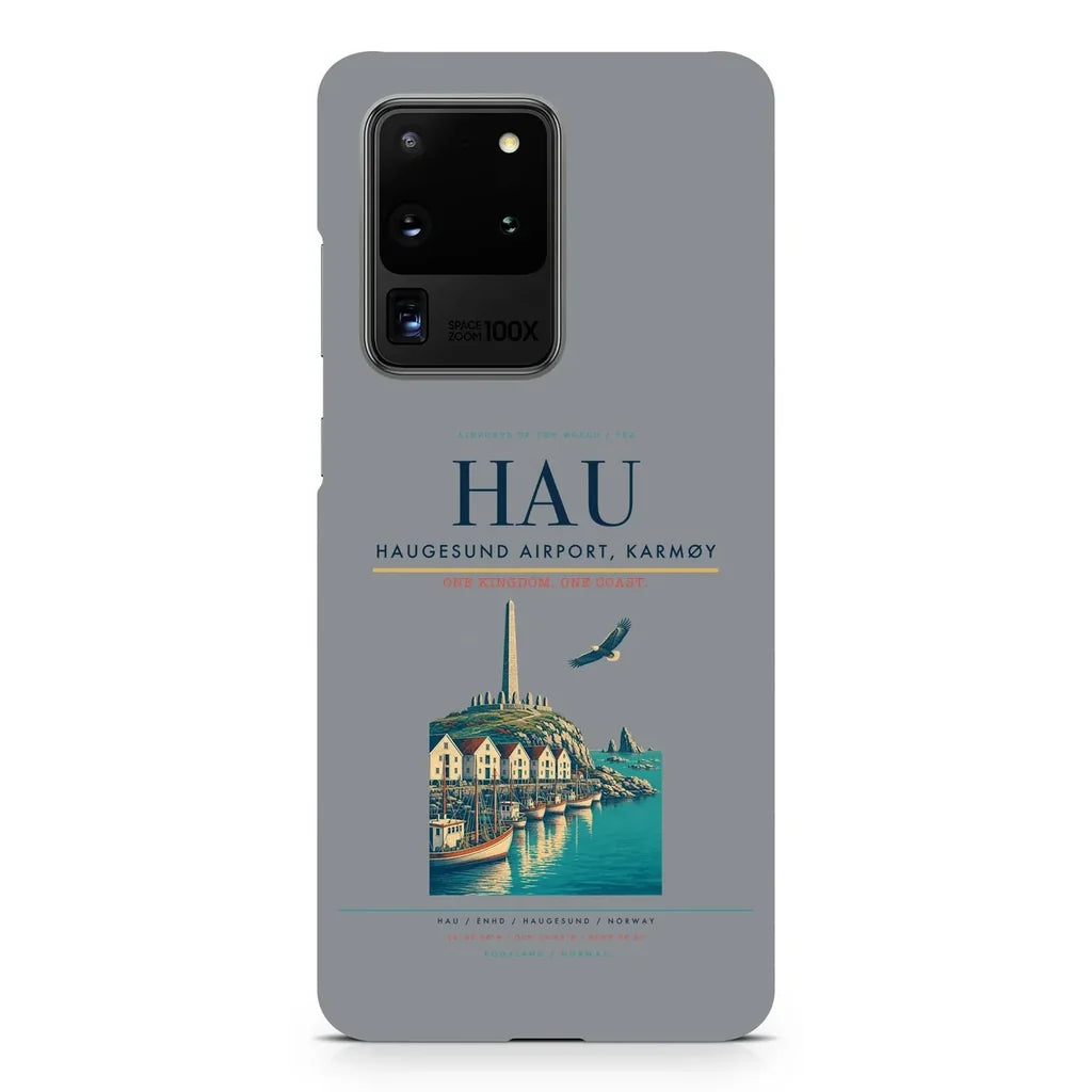 Haugesund Airport, Karmøy HAU design on samsung case - gray