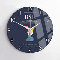 Thumbnail for EuroAirport Basel-Mulhouse-Freiburg BSL Wall-Clock No-Frame - Navy Blue