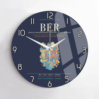 Thumbnail for Berlin Brandenburg Airport Willy Brandt BER Wall-Clock No-Frame - Navy Blue