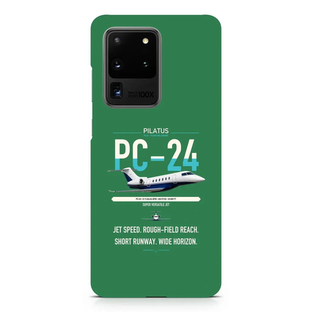 Pilatus PC-24 design on samsung case - green