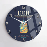 Thumbnail for Doha Hamad International Airport DOH Wall-Clock No-Frame - Navy Blue