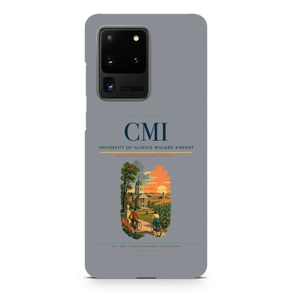 University of Illinois Willard Airport CMI design on samsung case - gray