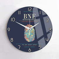 Thumbnail for Brisbane Airport BNE Wall-Clock No-Frame - Navy Blue