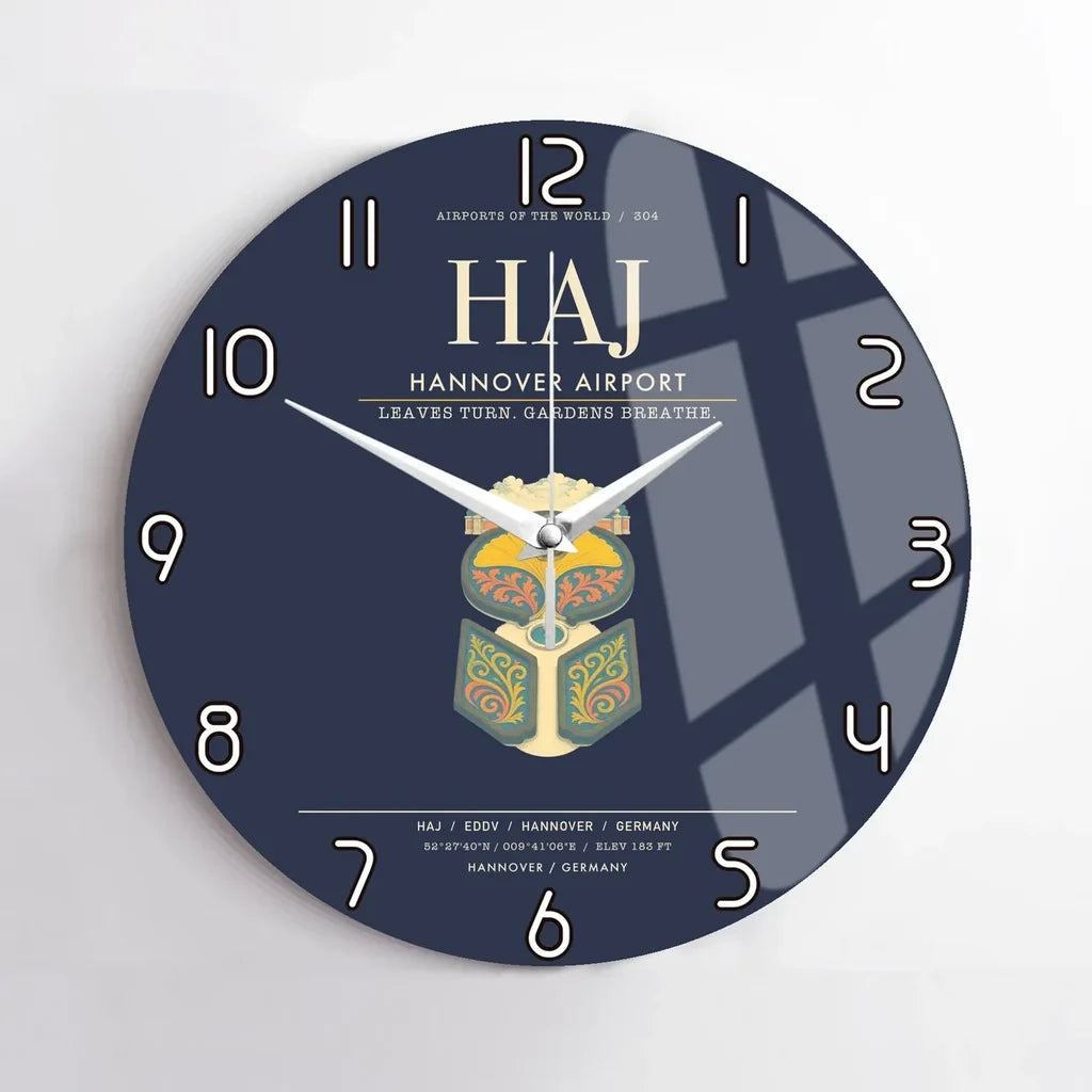 Hannover Airport HAJ Wall-Clock No-Frame - Navy Blue