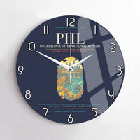 Thumbnail for Philadelphia International Airport PHL Wall-Clock No-Frame - Navy Blue