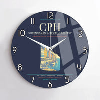 Thumbnail for Copenhagen Airport Kastrup CPH Wall-Clock No-Frame - Navy Blue