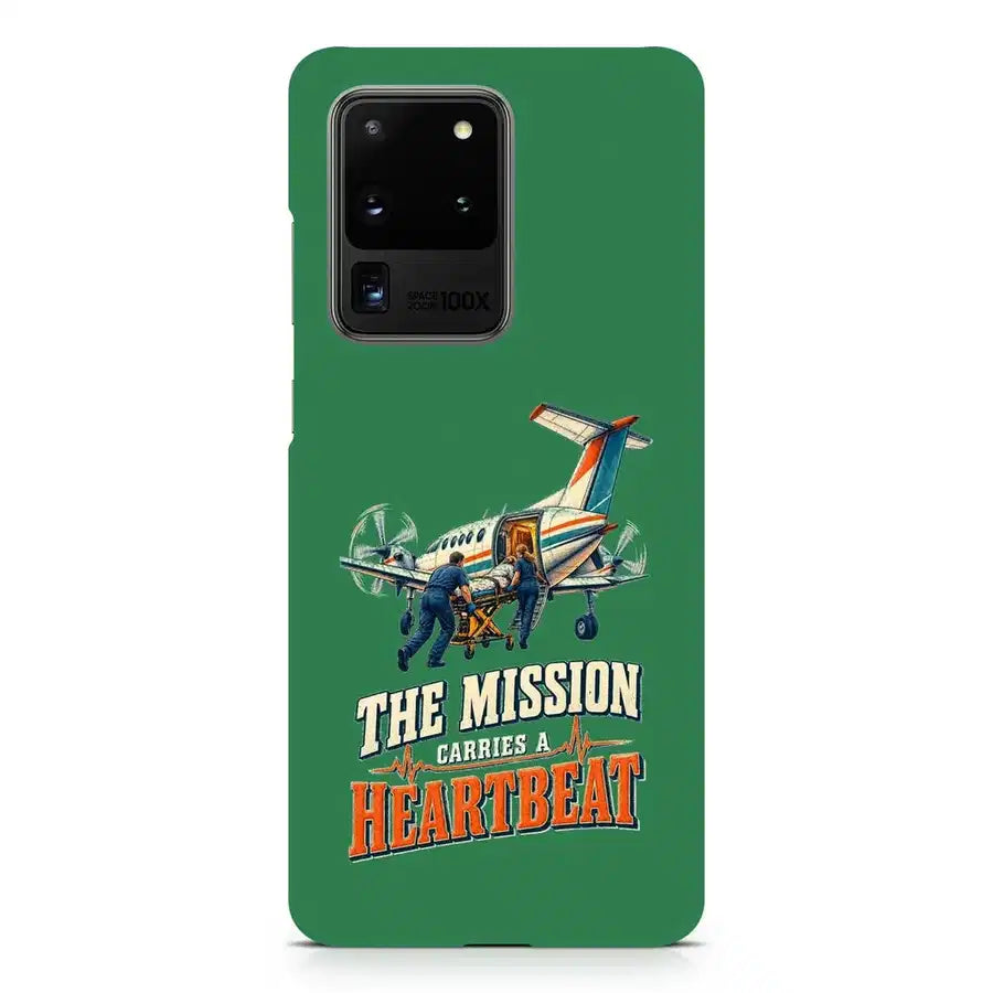 The Mission Carries A Heartbeat design on samsung case - green