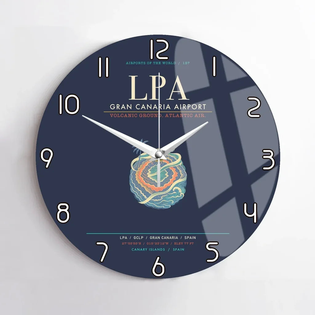 Gran Canaria Airport LPA Wall-Clock No-Frame - Navy Blue