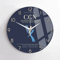 Thumbnail for Cologne Bonn Airport CGN Wall-Clock No-Frame - Navy Blue