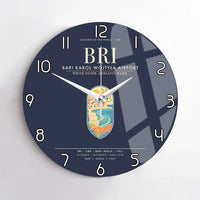 Thumbnail for Bari Karol Wojtya Airport BRI Wall-Clock No-Frame - Navy Blue