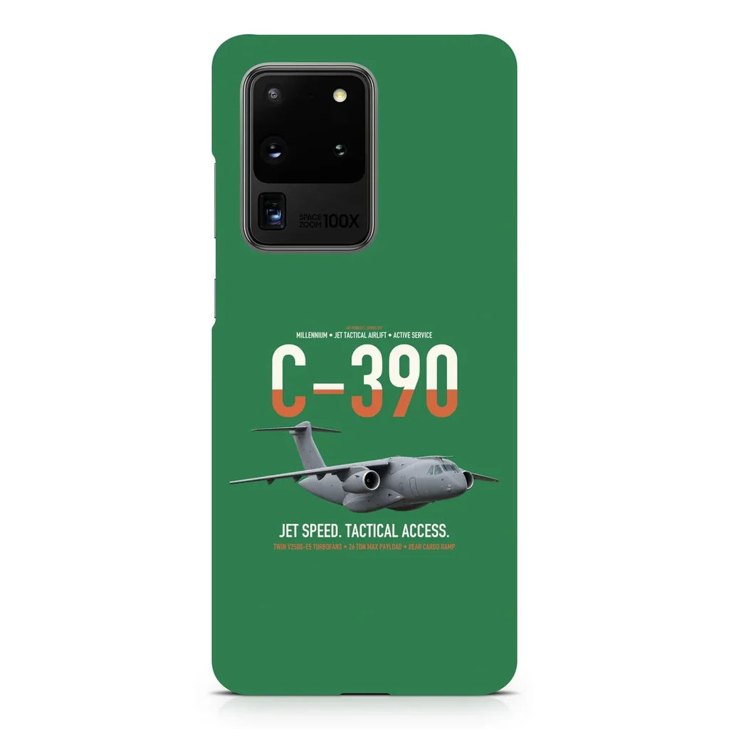 C-390 Millennium design on samsung case - green