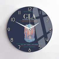 Thumbnail for Glasgow Airport GLA Wall-Clock No-Frame - Navy Blue