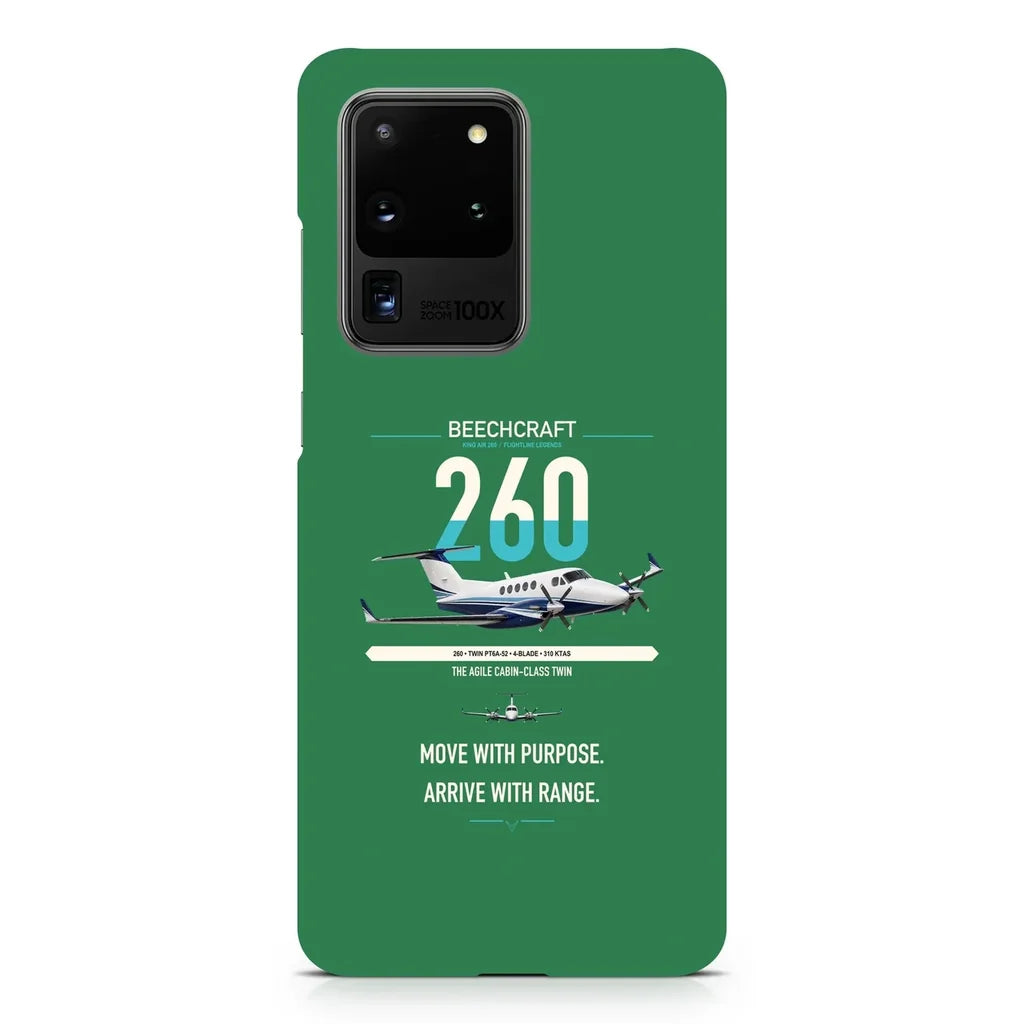 Beechcraft King Air 260 design on samsung case - green