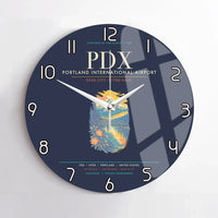 Thumbnail for Portland International Airport PDX Wall-Clock No-Frame - Navy Blue