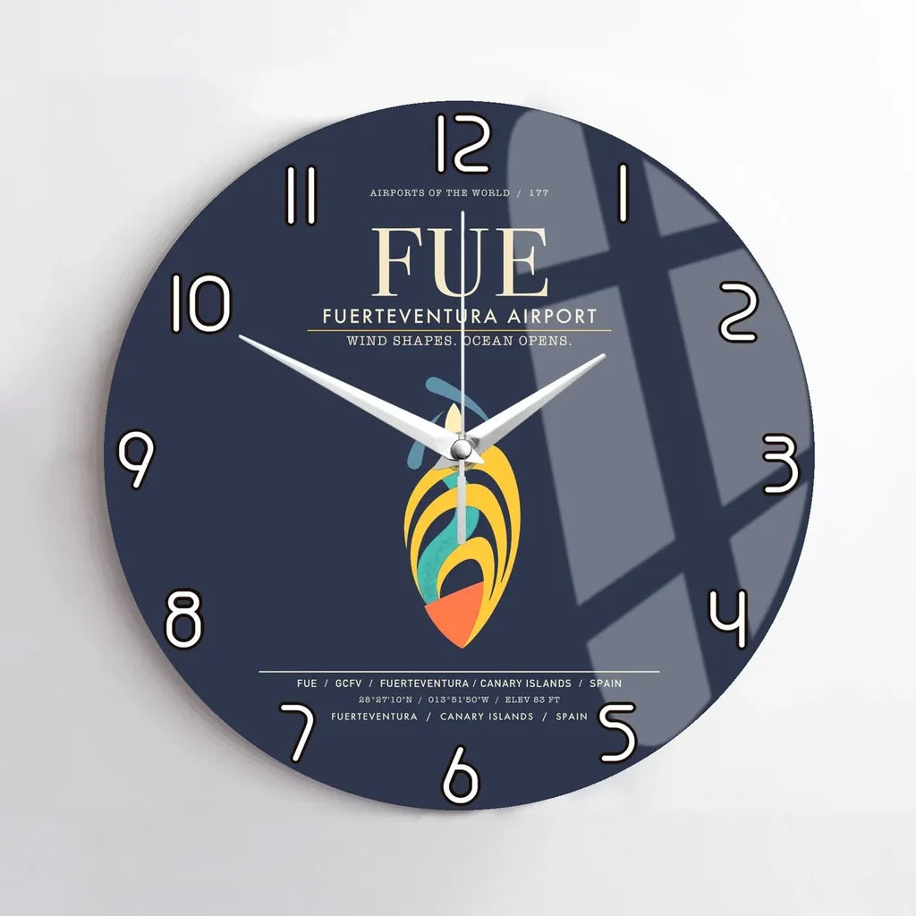 Fuerteventura Airport FUE Wall-Clock No-Frame - Navy Blue