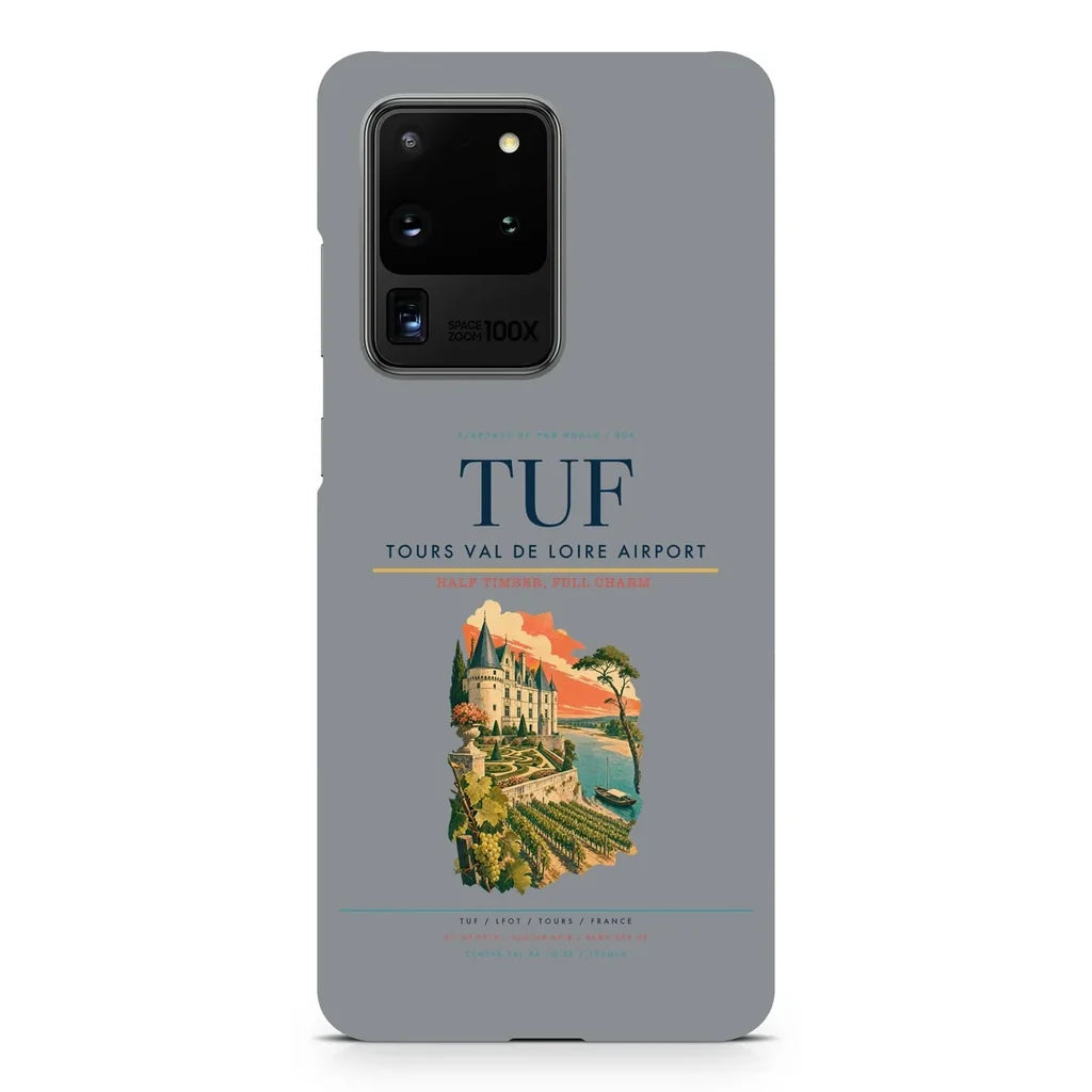 Tours Val de Loire Airport TUF design on samsung case - gray