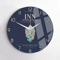 Thumbnail for Innsbruck Airport INN - Inn Valley Alpine Weave Wall-Clock No-Frame - Navy Blue