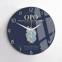 Thumbnail for Porto Francisco Sa Carneiro Airport OPO - Douro Azulejo Current Wall-Clock No-Frame - Navy Blue