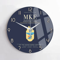 Thumbnail for Milwaukee Mitchell International Airport MKE Wall-Clock No-Frame - Navy Blue