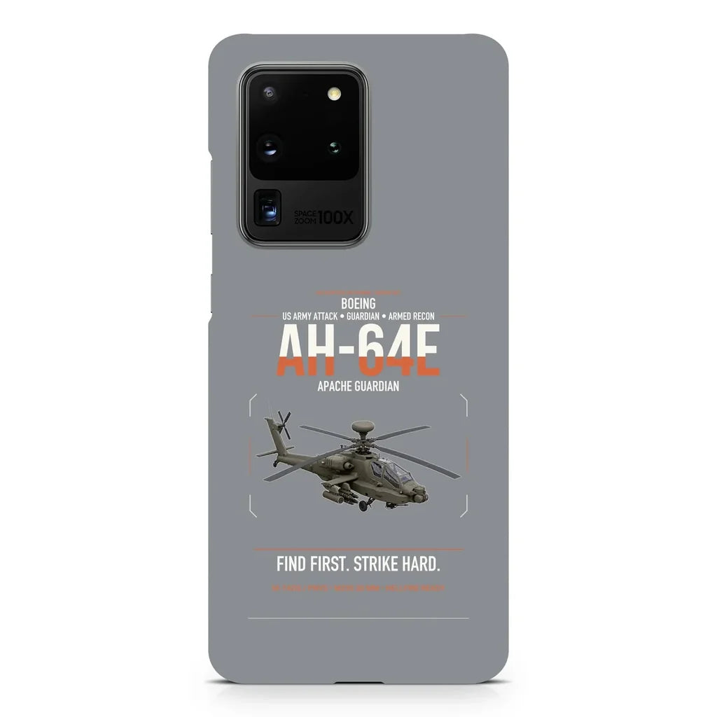 Boeing AH-64E Apache Guardian design on samsung case - gray
