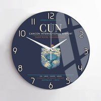 Thumbnail for Cancun International Airport CUN Wall-Clock No-Frame - Navy Blue