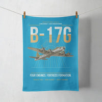 Thumbnail for B-17G Flying Fortress design on turquoise towel