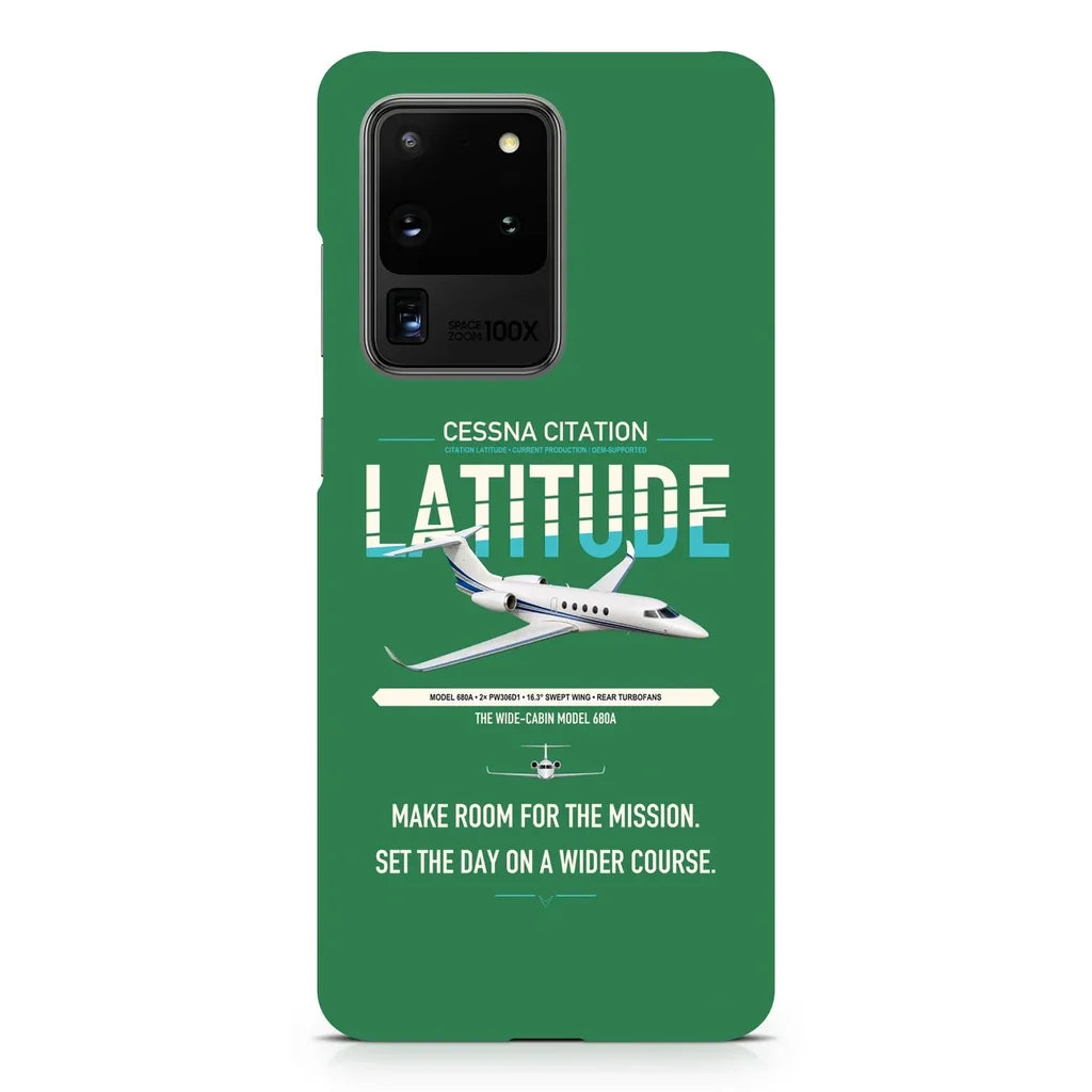 Cessna Citation Latitude design on samsung case - green