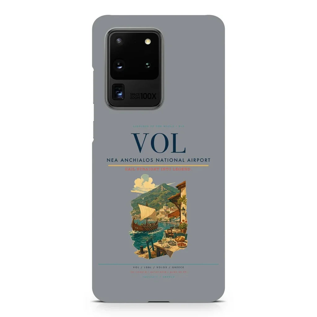 Nea Anchialos National Airport VOL design on samsung case - gray