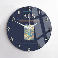 Thumbnail for Austin-Bergstrom International Airport AUS Wall-Clock No-Frame - Navy Blue