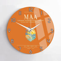 Thumbnail for Chennai International Airport MAA Wall-Clock No-Frame - Orange