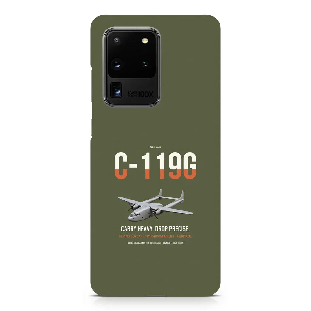 C-119G Flying Boxcar design on samsung case - green army