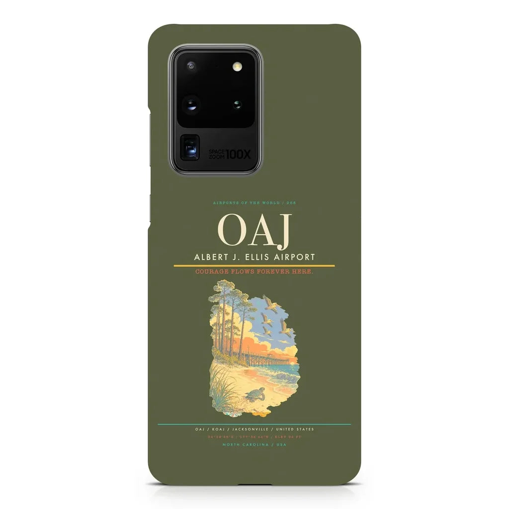 Albert J. Ellis Airport OAJ design on samsung case - green army