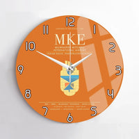 Thumbnail for Milwaukee Mitchell International Airport MKE Wall-Clock No-Frame - Orange
