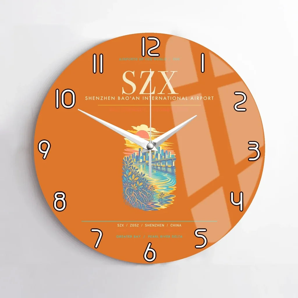 Shenzhen Bao'an International Airport SZX Wall-Clock No-Frame - Orange