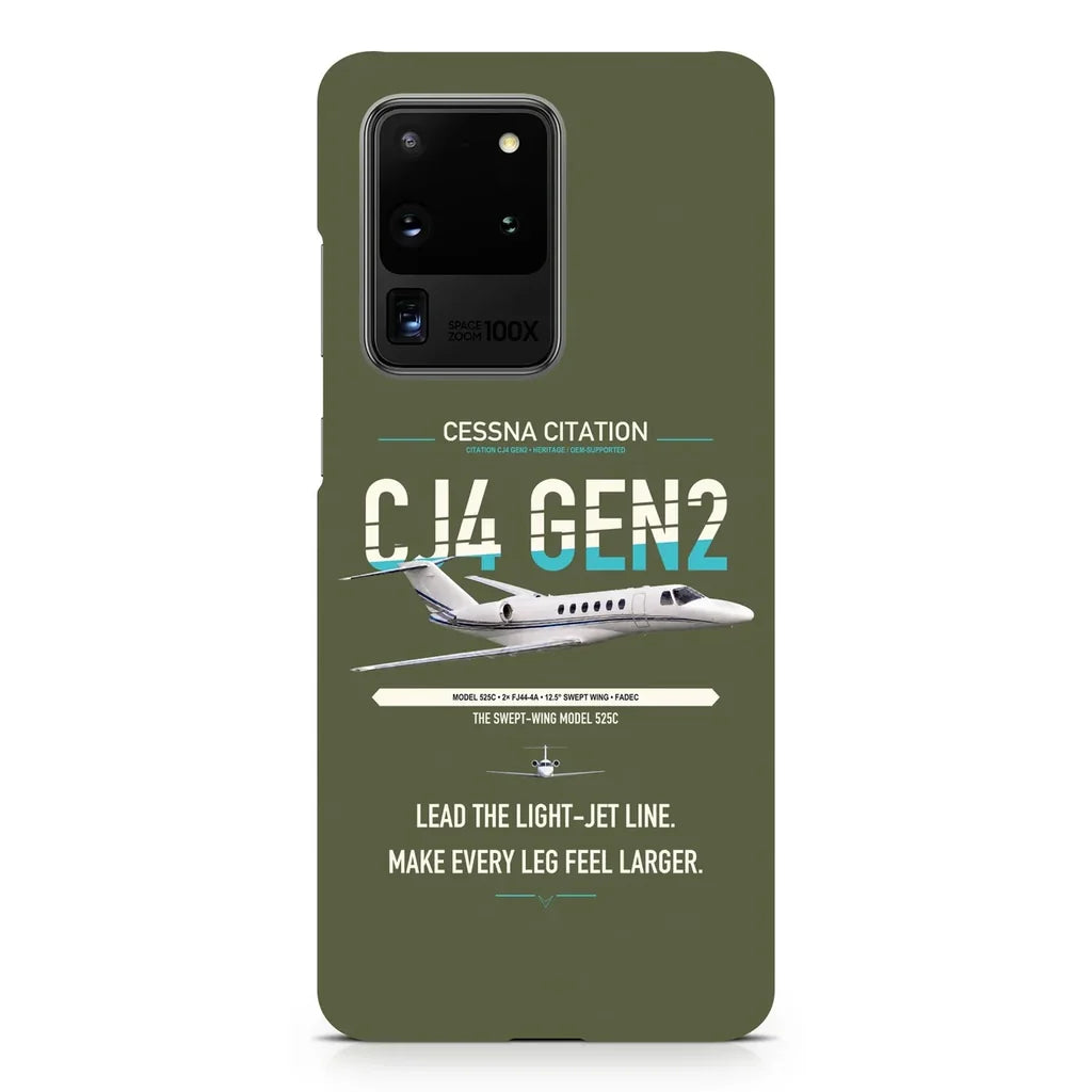 Cessna Citation CJ4 Gen2 design on samsung case - green army