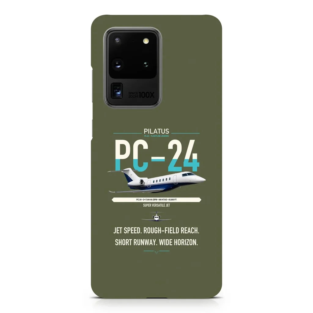 Pilatus PC-24 design on samsung case - green army