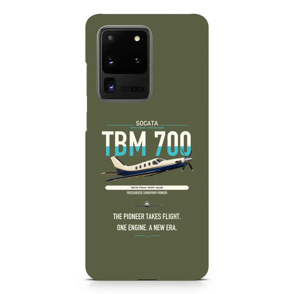 Socata TBM 700 design on samsung case - green army