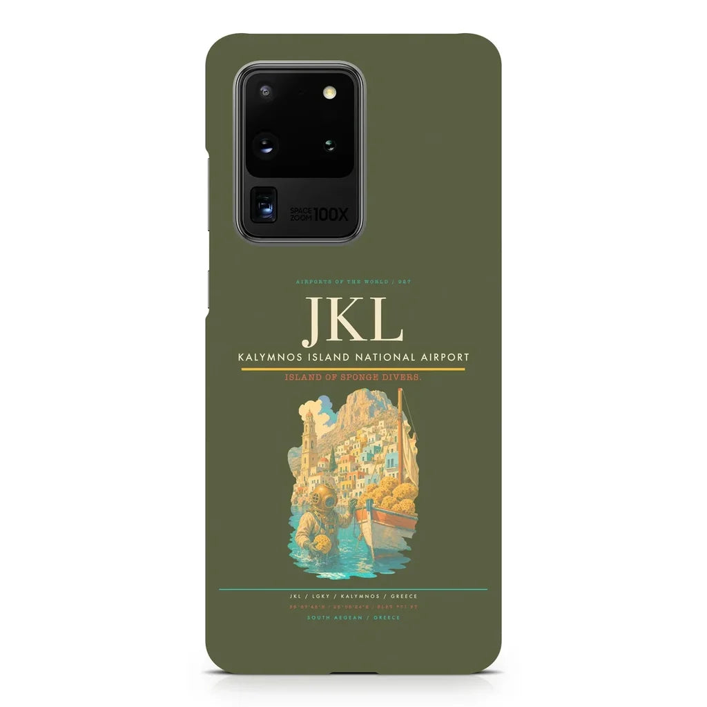 Kalymnos Island National Airport JKL design on samsung case - green army